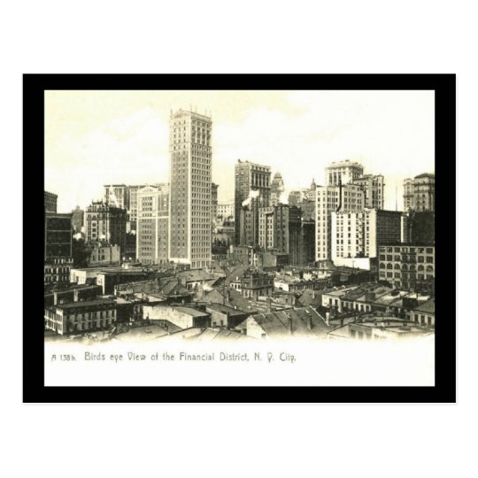 1905 Bird's eye View of the Financial District, Ne Postcard