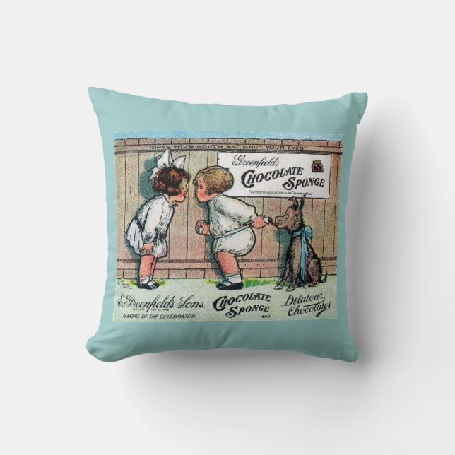 1905 Chocolate Candy Ad Cushion (Front)