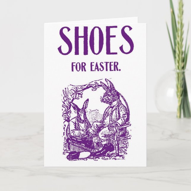 1905 Easter Bunny Shoe Advertisement Holiday Card (Front)