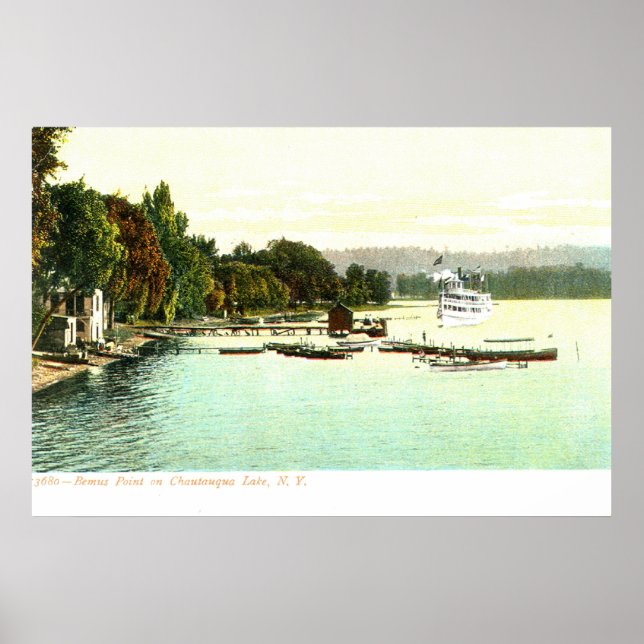 1905 Vintage Bemus Point, Chautaqua Lake, Poster (Front)