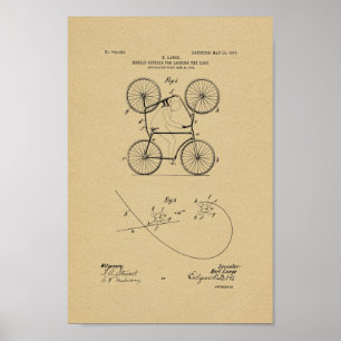 1905 Vintage Double Bicycle Patent Art Print