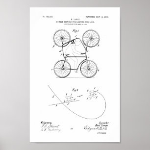 1905 Vintage Double Bicycle Patent Art Print