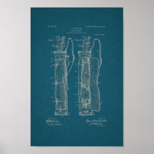 1905 Vintage Golf Bag Patent Blueprint Art Print