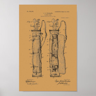 1905 Vintage Golf Caddy Bag Patent Art Print