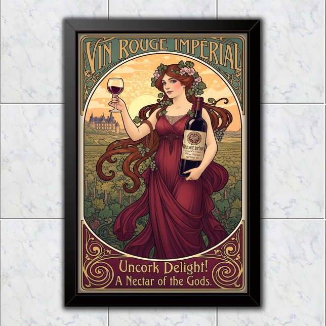1905 Vintage Vin Rouge Impérial Wine Advertising Poster (Creator Uploaded)