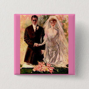 1906 Edwardian wedding 15 Cm Square Badge