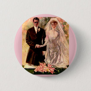 1906 Edwardian wedding 6 Cm Round Badge