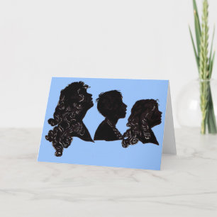 1906 mother, son and daughter silhouettes card