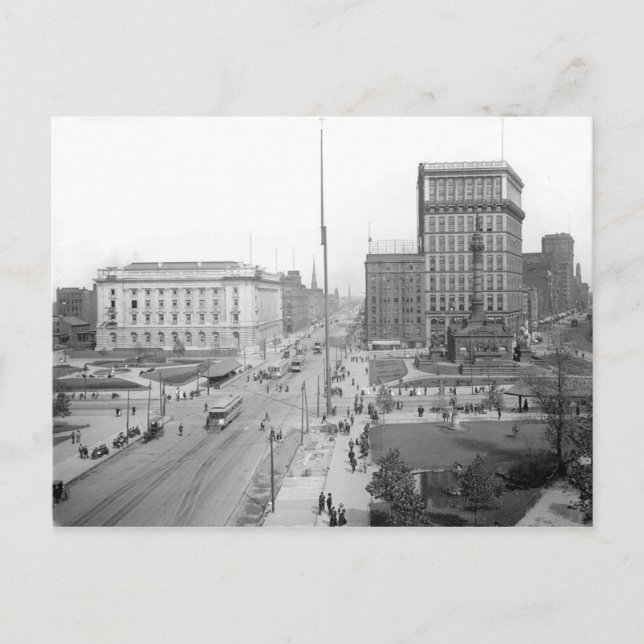 1906 Public Square Cleveland Ohio Postcard (Front)