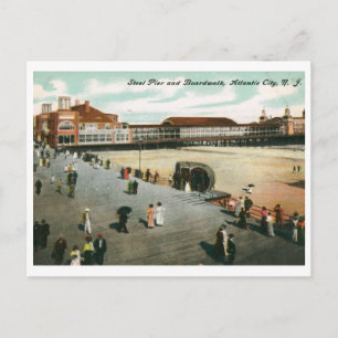 1907 Steel Pier & Boardwalk, Atlantic City, NJ Vin Postcard