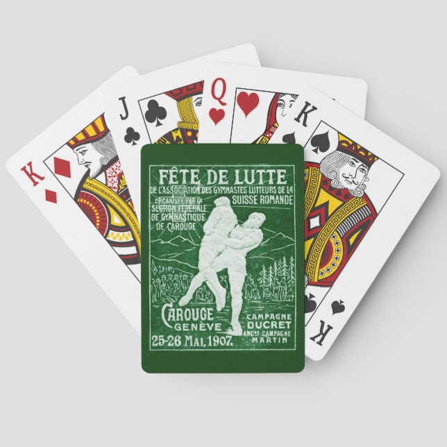 1907 Swiss Wrestling Playing Cards (Back)