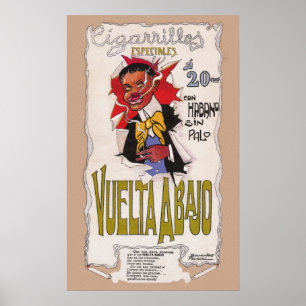 1907 Vintage Vuelta Abajo Cigarette Advertisement Poster