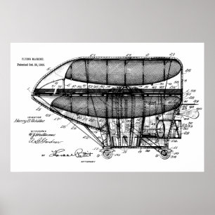 1908 Airship Patent Drawing Art Print