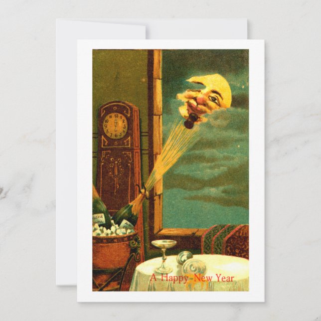 1908 Champagne New Year Holiday Card (Front)