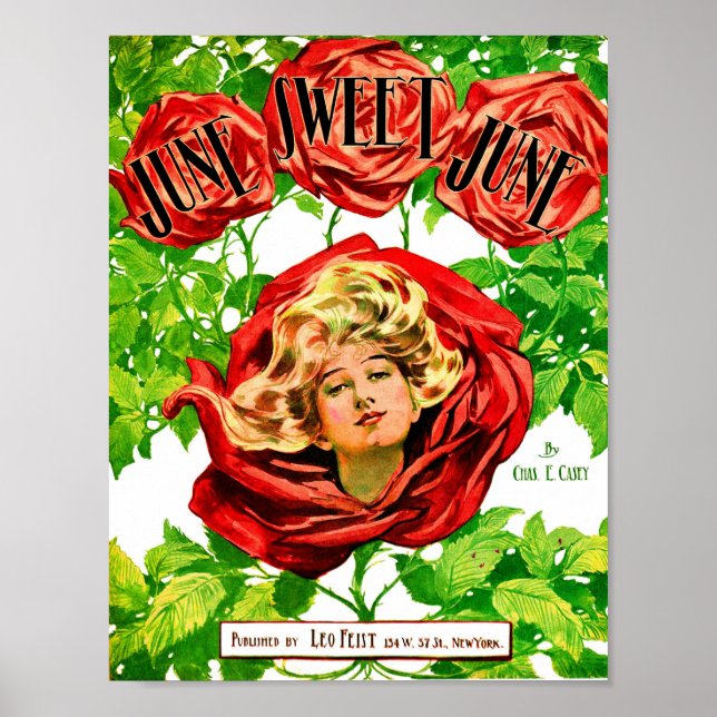 1908 June Sweet June sheet music cover Poster (Front)
