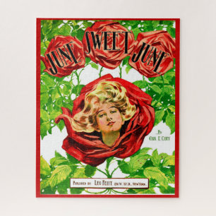 1908 June Sweet June sheet music cover print Jigsaw Puzzle