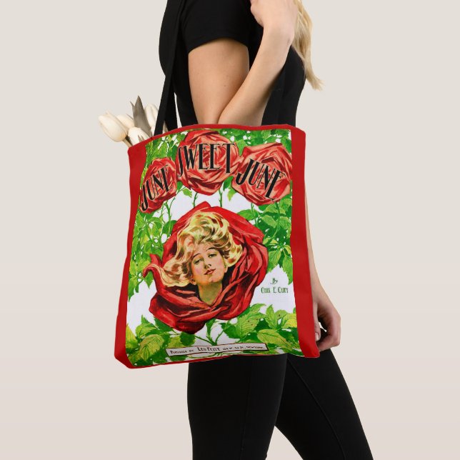 1908 June Sweet June sheet music print Tote Bag (Close Up)