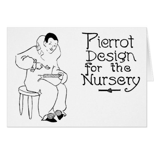 1908 Pierrot Vintage Design for Nursery Card