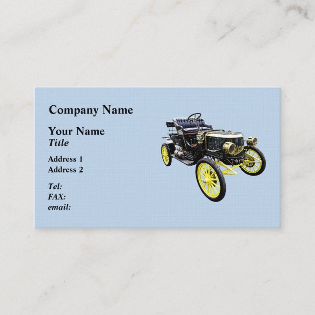 1908 Stanley Steamer Motor Car Business Card (Front)