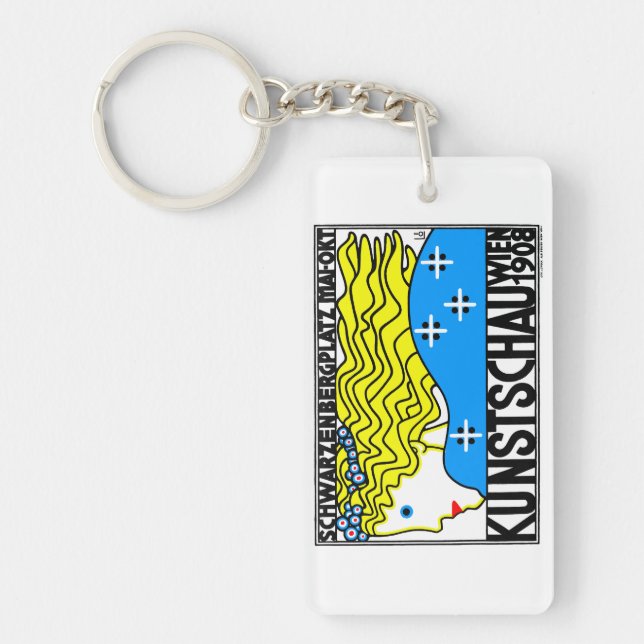 1908 Vienna Art Nouveau Art Show Fair Maiden Key Ring (Front)