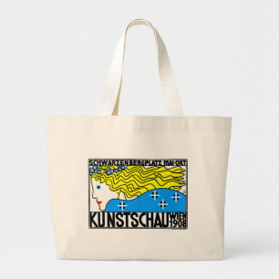 1908 Vienna Art Nouveau Art Show Fair Maiden Large Tote Bag