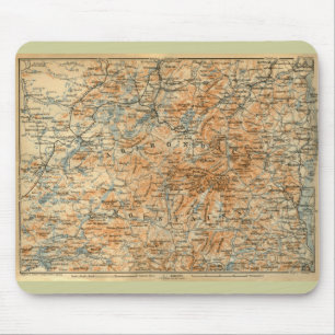 1909 Adirondacks Map from Baedeker's Travel Guide Mouse Mat