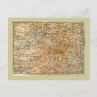 1909 Adirondacks Map from Baedeker's Travel Guide