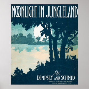 1909 Moonlight in Jungleland sheet music Poster