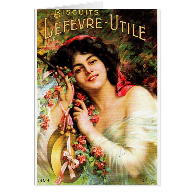 1909 pretty lady Biscuits Lefevre-Utile (Front)