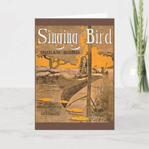  1909 Singing Bird sheet music print Card