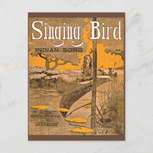 1909 Singing Bird sheet music print Postcard