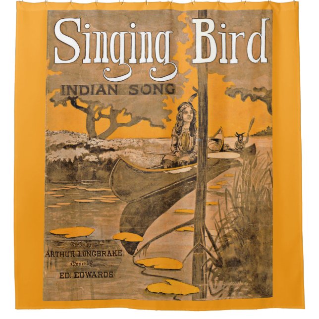 1909 Singing Bird sheet music print Shower Curtain (Front)