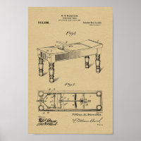 1909 Vintage Osteopathic Table Patent Art Print