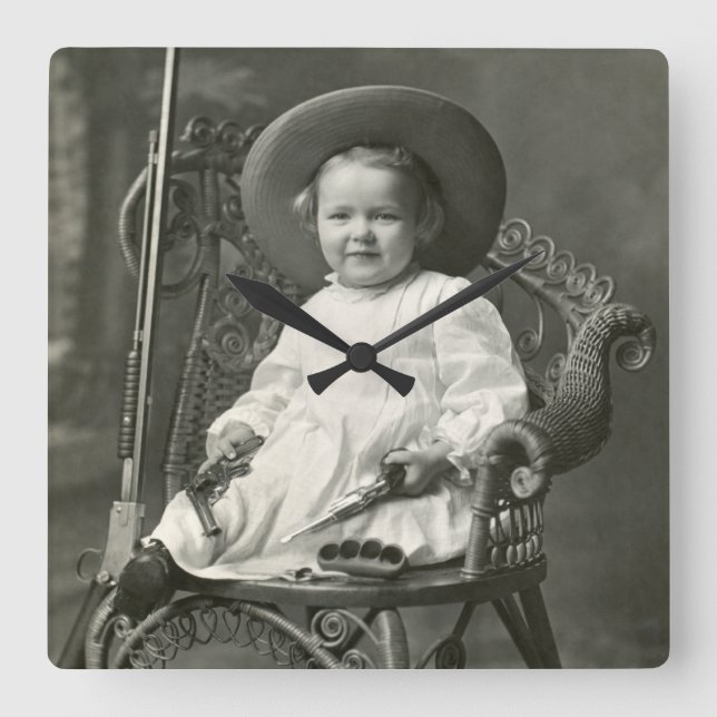 1910 American Tomboy Square Wall Clock (Front)