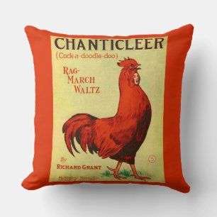1910 Chanticleer sheet music print Cushion