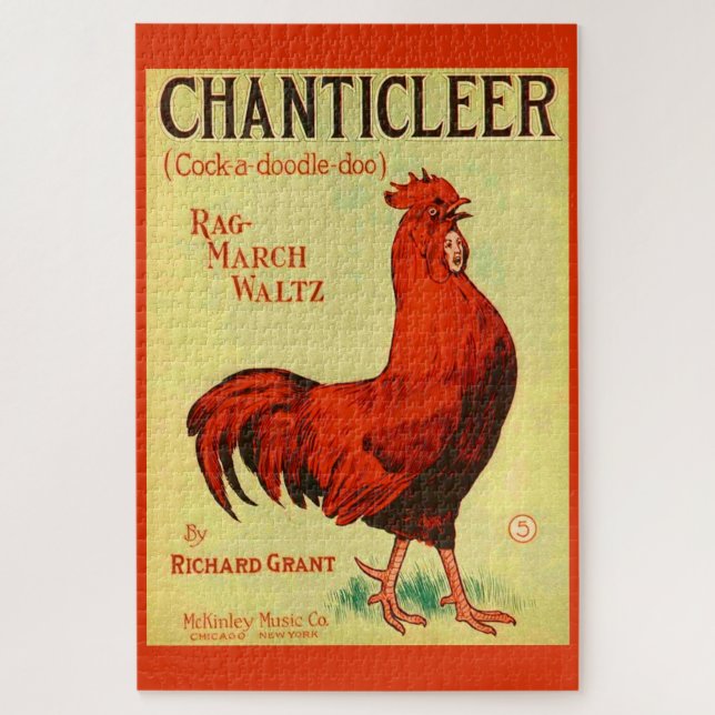 1910 Chanticleer sheet music print Jigsaw Puzzle (Vertical)
