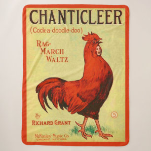 1910 Chanticleer sheet music print Sherpa Blanket