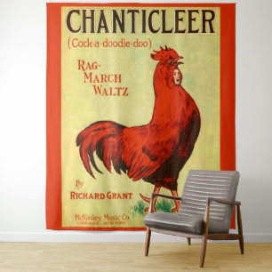 1910 Chanticleer sheet music print Tapestry