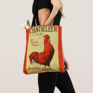 1910 Chanticleer sheet music print Tote Bag