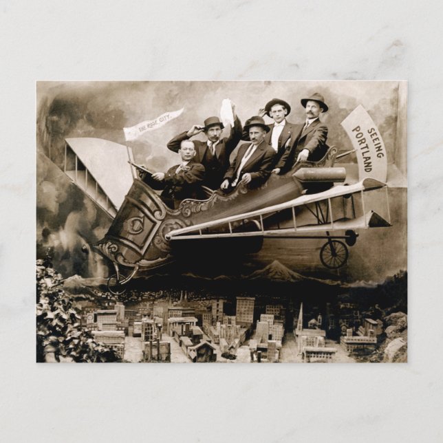 1910 Flight over Portland Postcard (Front)
