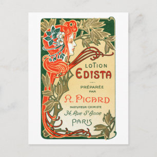 1910 French Art Nouveau label Postcard