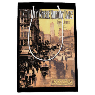 1910 In the City Where Nobody Cares sheet music Medium Gift Bag