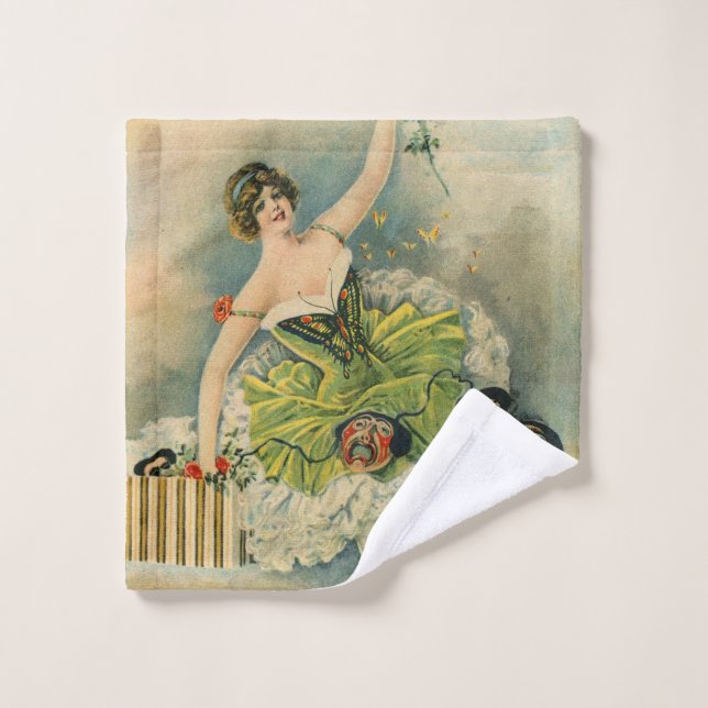 1910 Lovely Woman Thespian Garrick Theatre Chicago Bath Towel Set (Wash Cloth)