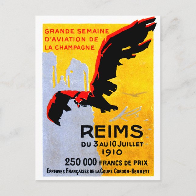 1910 Reims Air Show Poster Postcard (Front)
