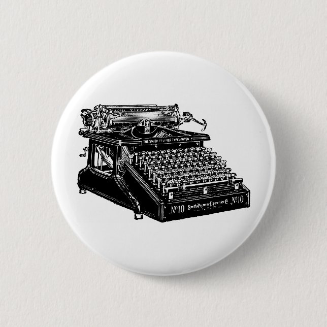 1910 Typewriter 6 Cm Round Badge (Front)