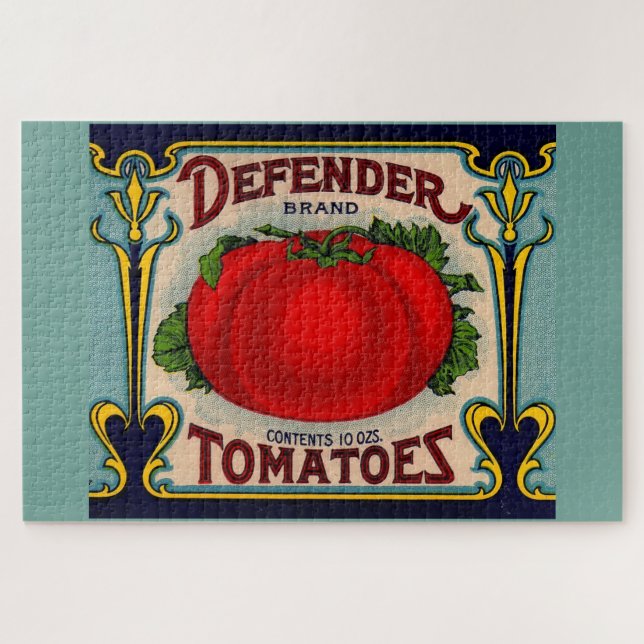 1910s Defender brand tomatoes label Jigsaw Puzzle (Horizontal)