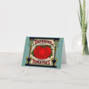1910s Defender brand tomatoes label Note Card