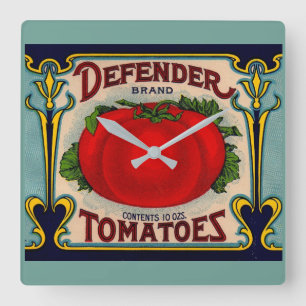 1910s Defender brand tomatoes label Square Wall Clock