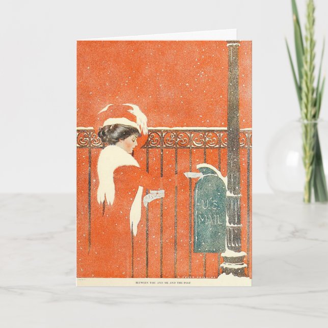 1911 Coles Phillips Xmas illustration Holiday Card (Front)