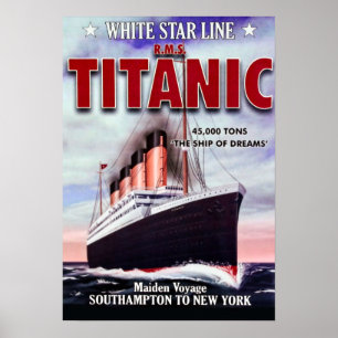 1911 TITANIC MAIDEN VOYAGE AD POSTER